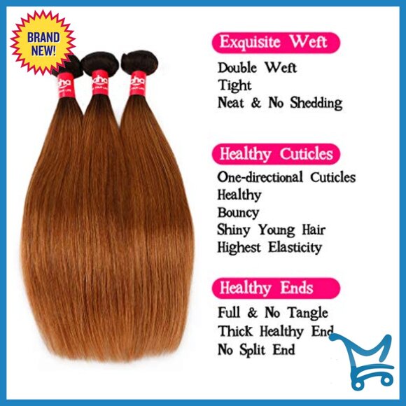 Brazilian Human Hair Weave Bundles with Lace Closure Straight Extensions